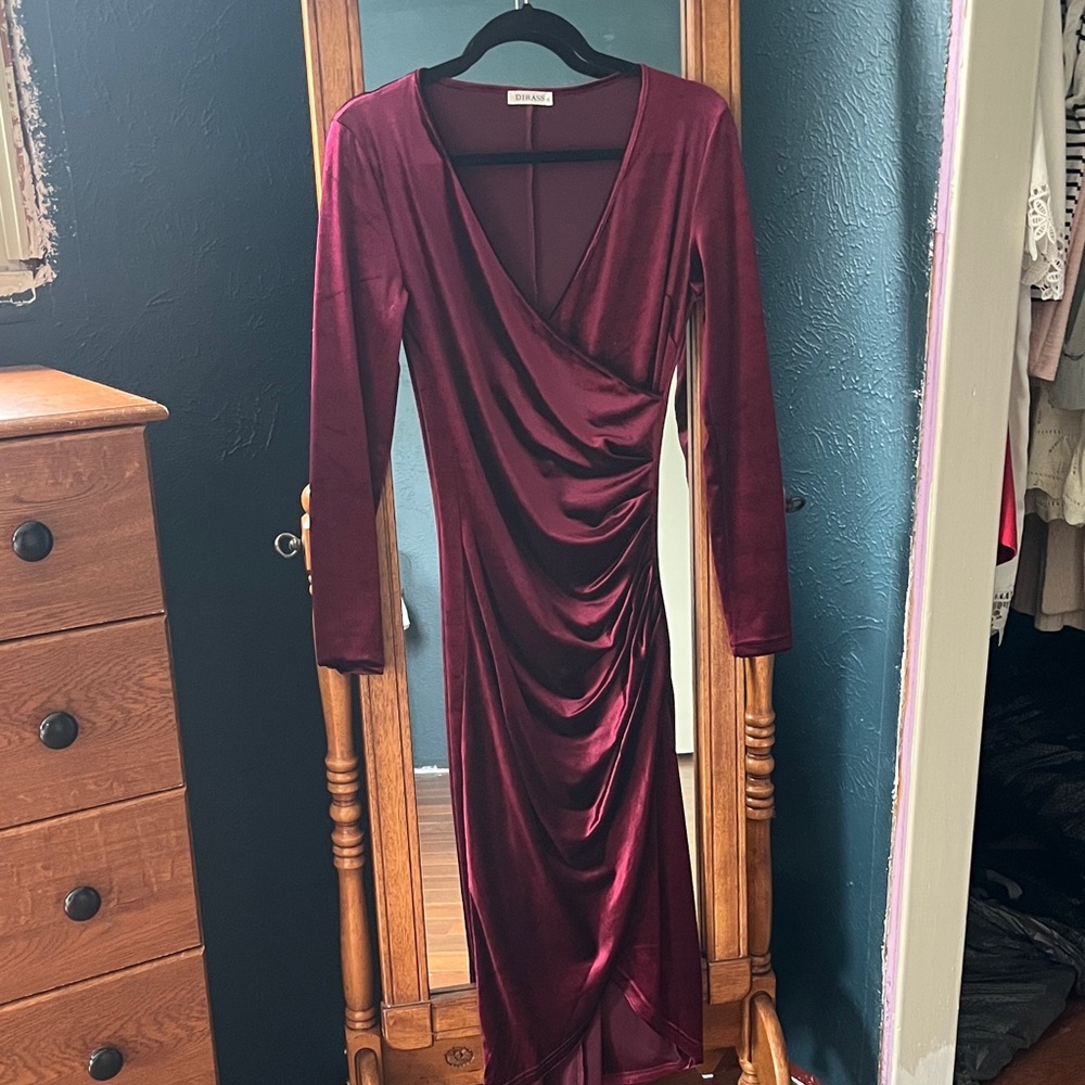 Long Sleeve Velvet Dress